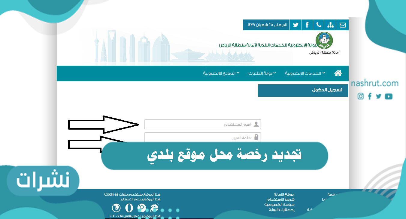 تجديد رخصة محل موقع بلدي