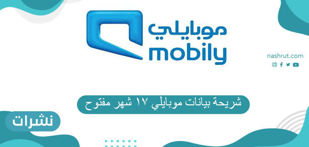 شريحة بيانات موبايلي 17 شهر مفتوح