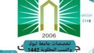 تخصصات جامعة تبوك والنسب المطلوبة 1442