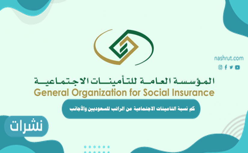 كم نسبة التامينات الاجتماعية من الراتب للسعوديين والأجانب