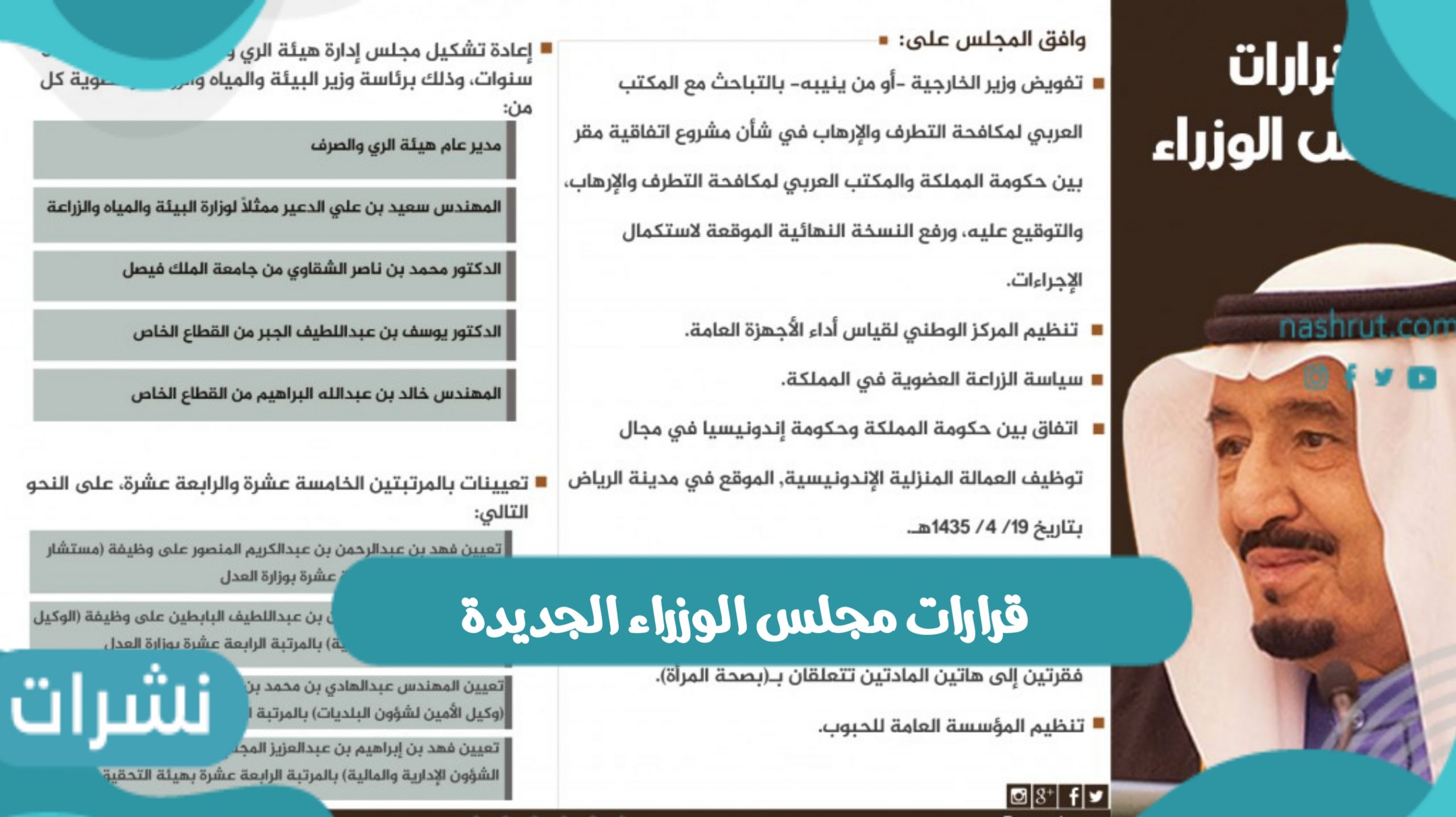 قرارات مجلس الوزراء الجديدة