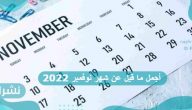 أجمل ما قيل عن شهر نوفمبر 2022