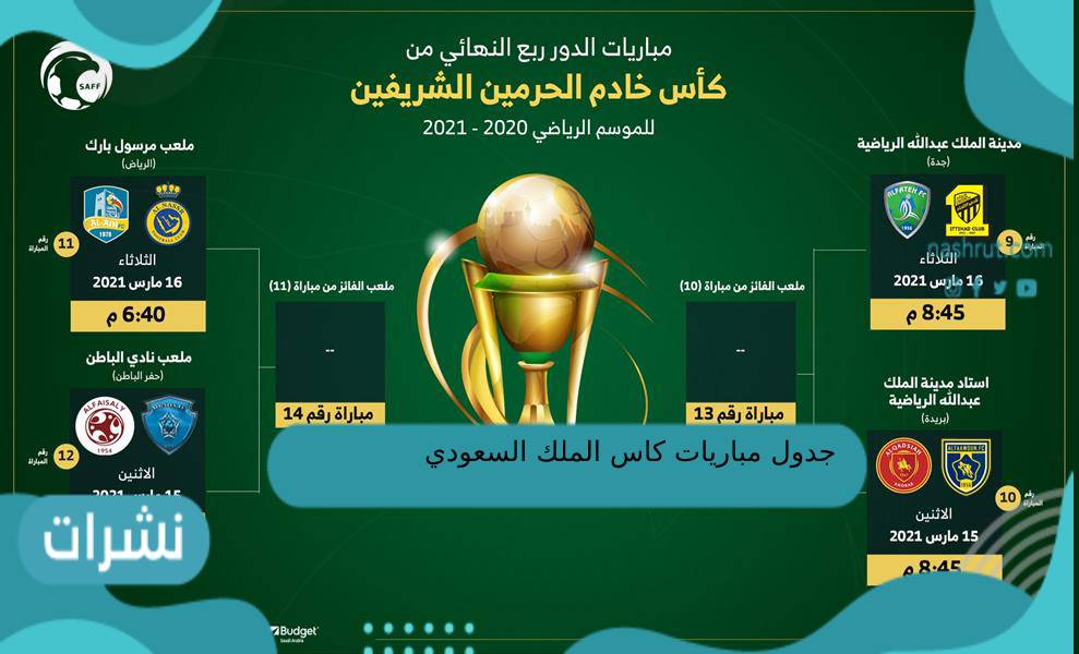 جدول مباريات كاس الملك السعودي