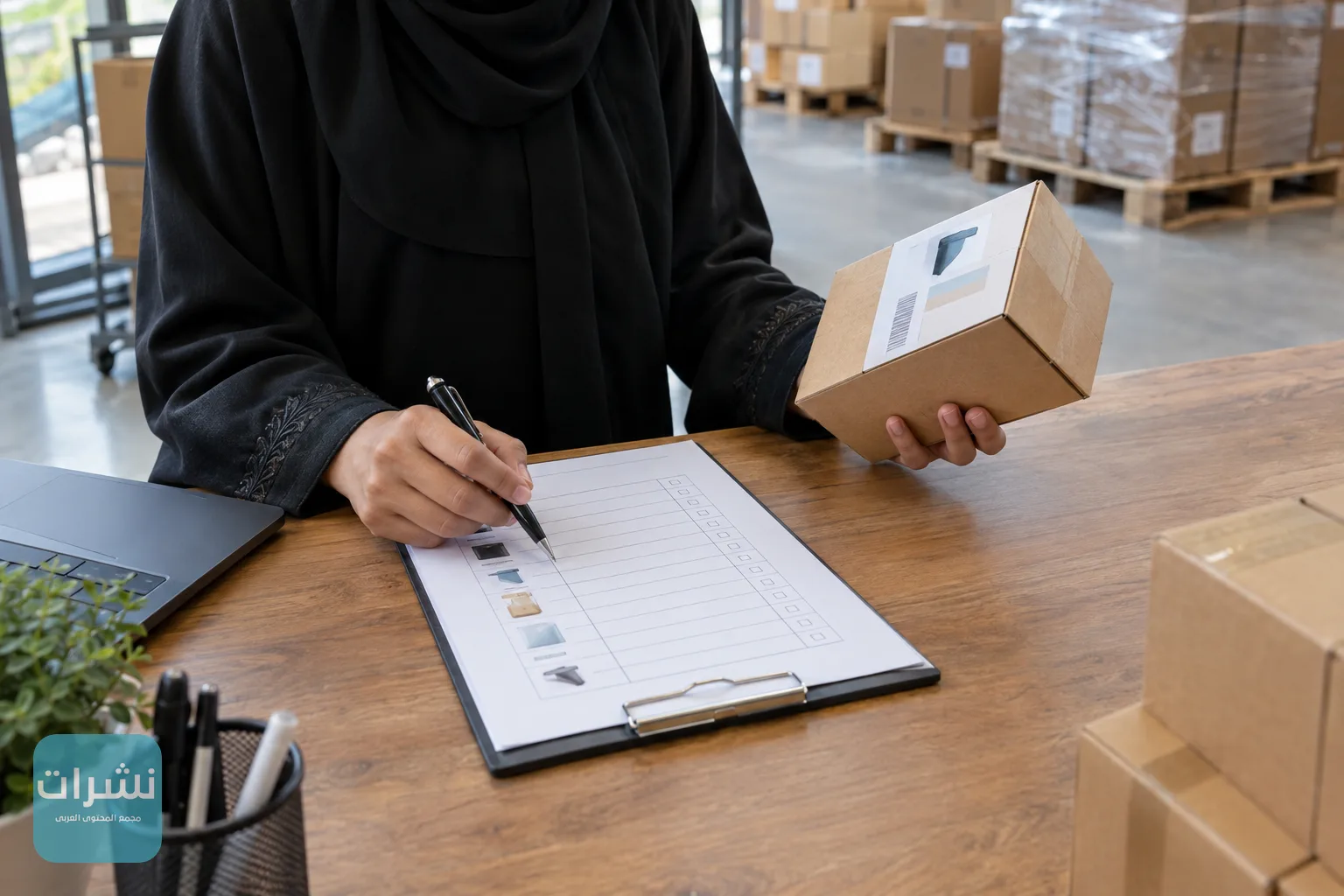 مراجعة بيانات الملصق على عبوة منتج قبل تصديق الشحنة