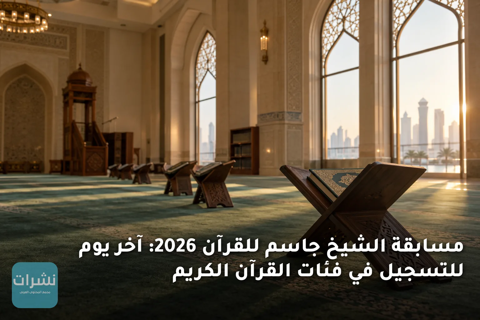 مسابقة الشيخ جاسم للقرآن 2026: آخر يوم للتسجيل في فئات القرآن الكريم