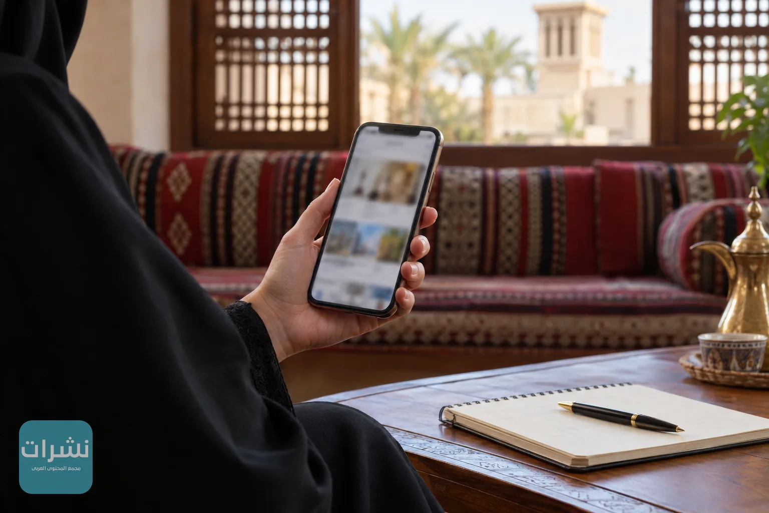 يد تحمل هاتفًا وأمامها دفتر وقلم لتحديث بيانات الدخل خطوة بخطوة